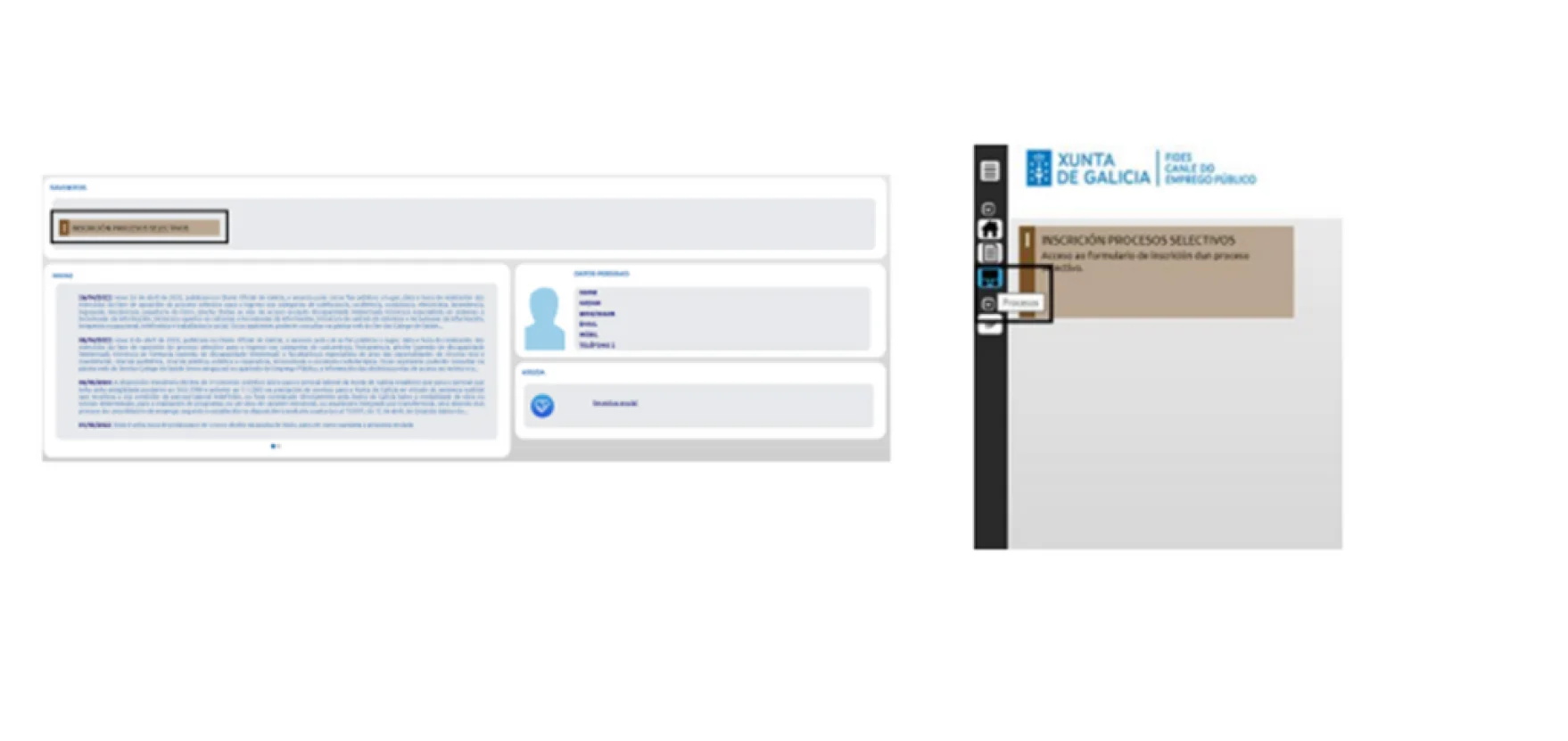 Acceso al formulario de inscripción en oposiciones Xunta
